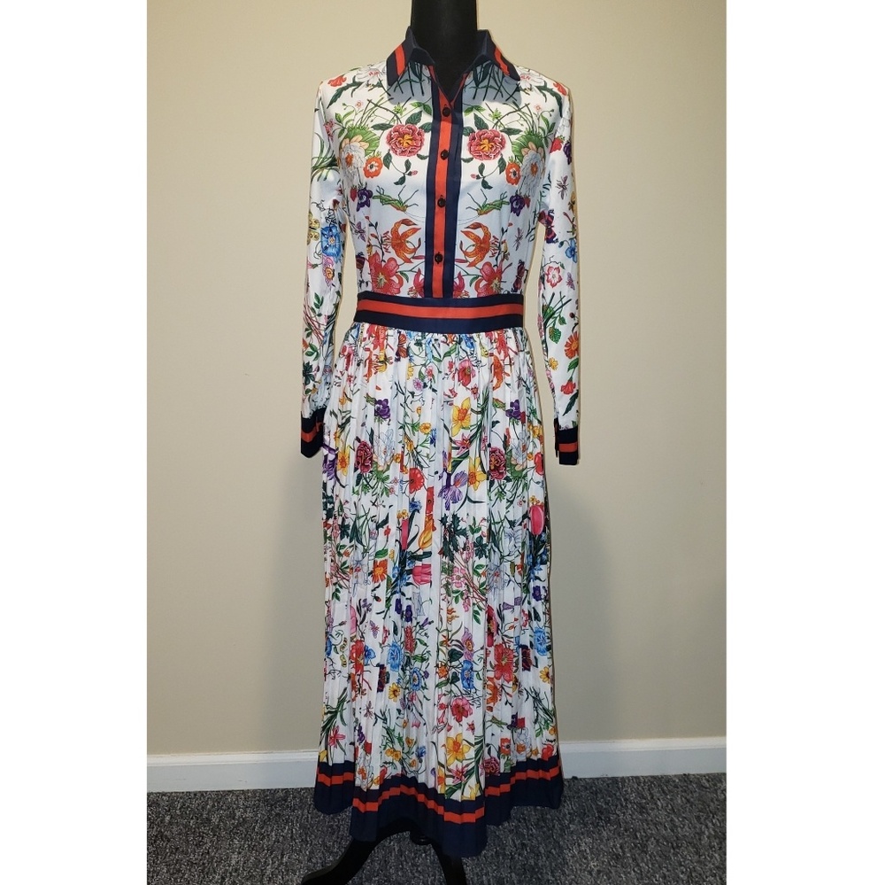 Floral Pleated Dress